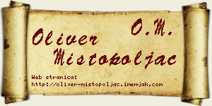Oliver Mistopoljac vizit kartica